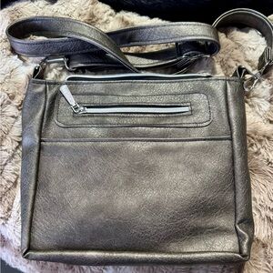 Handmade Faux Leather Crossbody Bag | Adjustable Strap | Multiple Pockets